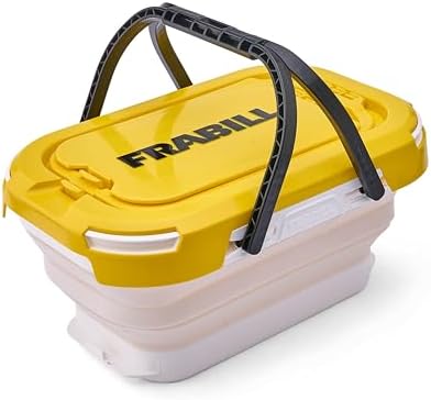 Collapsible Bait Bucket with Aerator-White/Yel by Frabill