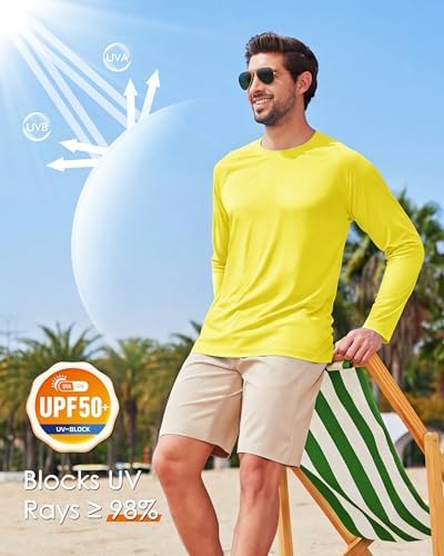 Boladeci Men's UPF 50+ Sun Protection UV SPF Shirts Long Sleeve Lightweight Quick Dry Swim T-Shirts Rash Guard - Image 3