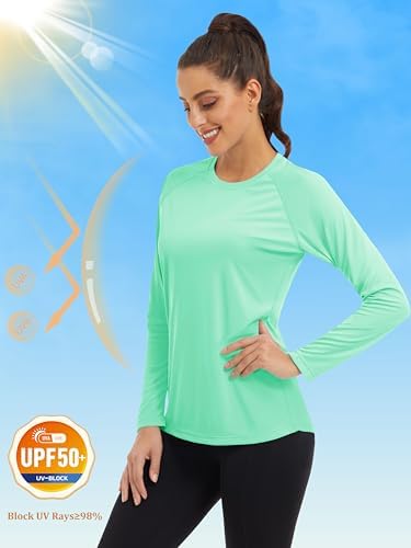 MAGCOMSEN Women's Long Sleeve Shirts UPF 50+ Sun Protection Shirts for Hiking Fishing Workout Rash Guard - Image 3