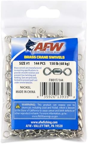AFW Brass Crane Fishing Swivels Heavy Duty Barrel Tackle by AFWFishingBrands