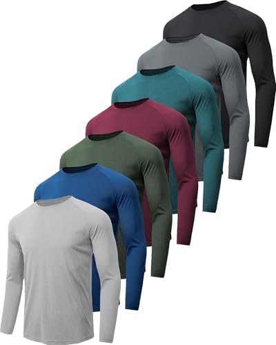 MLYENX 7 Pack Long Sleeve Shirts for Men Sun Protection Quick Dry by MLYENX
