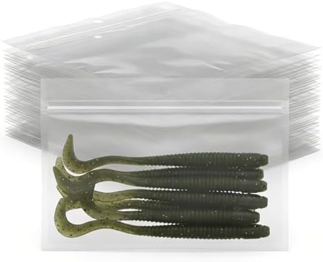 100 Pack Soft Plastic Baits Bags 7.5"x5.5" | Heavy-Duty Clear Lock Zipper Lure Packaging Bags - Leakproof Double-Sealed Zipper Storage for Soft Plastic Lures & Fishing Gear | Multiple Sizes by BAITNEST