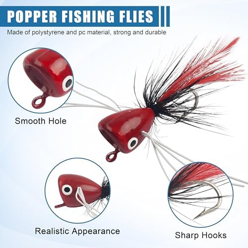 Fly Fishing Lures Poppers Flies Panfish Bluegill Bass Flies Bugs Lures Dry Flies Wet Flies Popper Lures 12/15pcs - Image 2