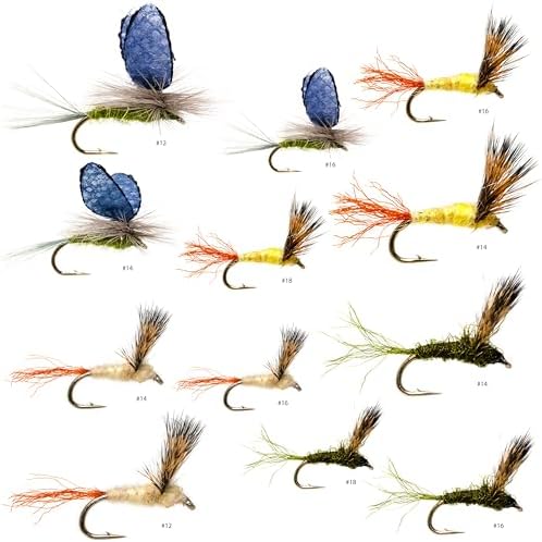 Outdoor Planet 12 Psycho Prince/Anato May/PMX/Parachute Hopper Dry Flies and Nymph Flies for Trout Fly Fishing Flies Lure Assortment - Image 2