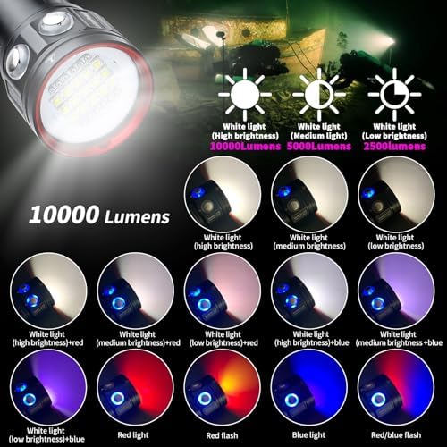 L15 10000 Lumens Underwater Video Light - 100m (330ft) Waterproof Dive Video Light with USB-C Charging, Professional Floodlight for Scuba Diving, Snorkeling & Underwater Photography - Image 2