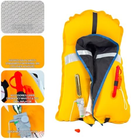 Manual Inflatable Life Jacket,Preserver PFD for Adults,Life Vest for Adults,Supports Weight up to 330 pounds - Image 3