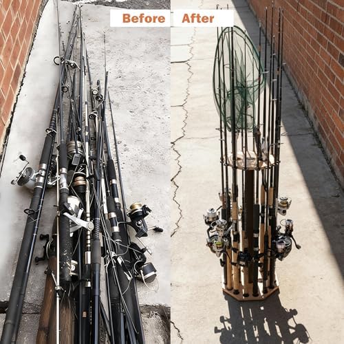 Rush Creek Creations 16-Rod Round Fishing Rod Holder for Garage, Tackle Box - Image 7