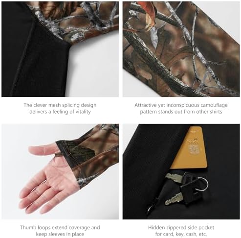 BASSDASH Men’s UPF 50 Performance Fishing Shirt Cooling Hoodie Camo Long Sleeve FS17M - Image 5