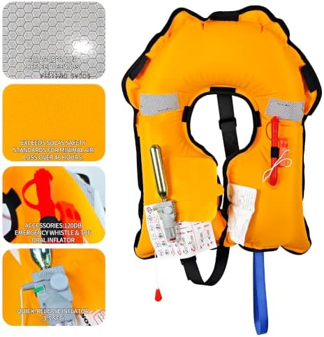 Automatic Inflatable Life Jacket,Preserver PFD for Adults,Life Vest for Adult,Supports Weight up to 330 pounds - Image 5