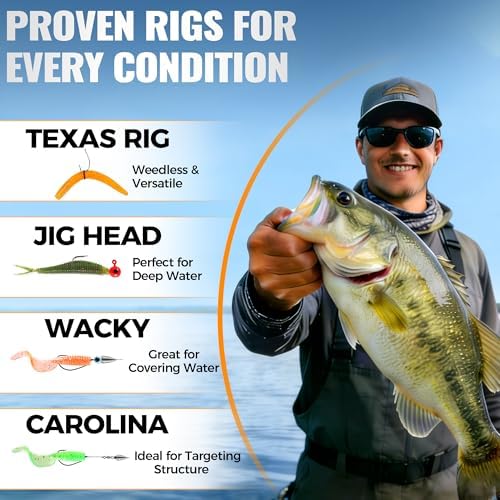 PLUSINNO Fishing Lures, All-in-One Fishing Tackle Box with Tackle Included, Fishing Gear Lure Bait Accessories Kit for Freshwater Bass Trout, Ideal Fishing Gifts for Men, Father & Beginners - Image 4