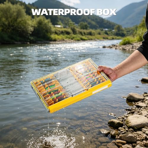 RUNCL 3700 Jerkbait Box, Waterproof Floating Lure Storage Box with Adjustable Dividers, Clear Rust-Proof Utility Tray for Terminal Tackle, Hooks and Sinkers - Image 2