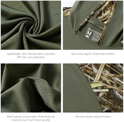BASSDASH Men’s UPF 50 Performance Fishing Shirt Cooling Hoodie Camo Long Sleeve FS17M - Image 6