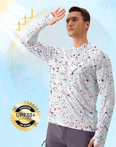 Pudolla Men's Sun Protection Hoodie Shirts UPF 50+ Fishing Hiking Shirt - Image 5
