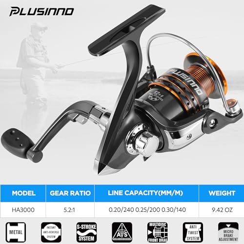 PLUSINNO Collapsible Telescopic Fishing Rod Pole and Reel Combo Starter Kit - Image 3