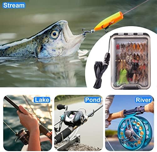 Hand-Tied Fly Fishing Flies Kit, Dry Wet Flies Nymphs Streamers Assortment for Trout & Bass with Waterproof Fly Box - Image 7
