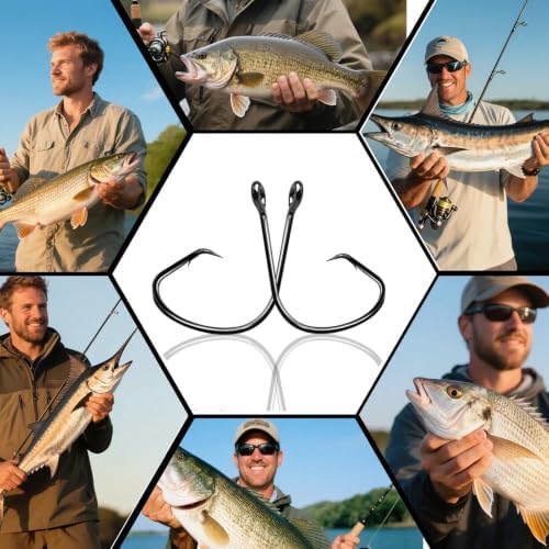 Natufish Circle Hooks Live Bait Hooks Offset Design 50/100Pcs Saltwater - Image 6