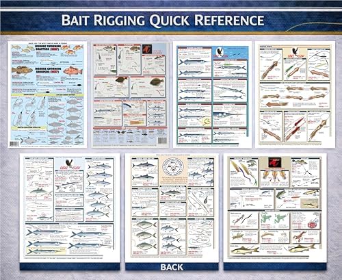 Bait Rigging Chart Set - Waterproof Quick Reference Fishing Guide - (Freshwater, Saltwater, and Big Game Rigs) - Double-Sided & Easy to Read - Great Gift for Beginners - Image 3