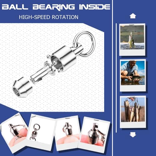 AMYSPORTS High Strength Snap Swivel Stainless Split Rings Fishing Swivel Freshwater Ball Bearing Swivels Fishing Saltwater, 25pcs, 30lbs - Image 3