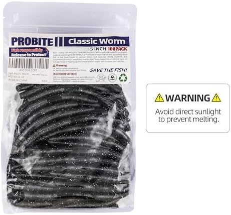Soft Fishing Worm 100PCS, 3/4/5/6" Mega Value Pack Senko Style Soft Lures for Bass, Plastic Worm Stick Baits, Multicolor, Cost-Effective Fishing Gift - Image 5