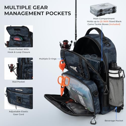 KastKing BaitSpace Fishing Sling Bag, Fishing Backpack with Rod Holder - Image 3