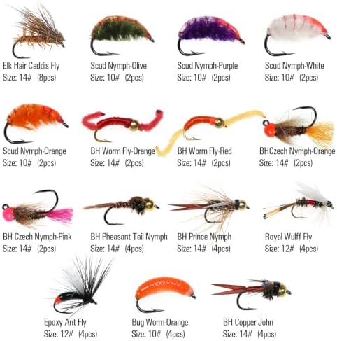 70pcs Fly Fishing Flies Assortment Kit with Waterproof Fly Box - Image 4