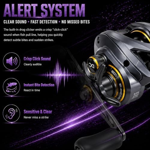 DC Baitcasting Reel, Digital Control Anti-Backlash, 7.1:1 Gear Ratio,5+1 Bearings, 18.5LB Drag, Ultralight for Bass Freshwater - Image 5
