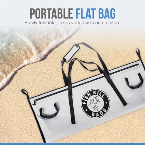 Insulated Fish Cooler Bag - Waterproof Leakproof PVC fishing Kill Bag with Carry Handles - Portable Fishing Cooler heavy bag for Boat & Kayak Use - Image 5