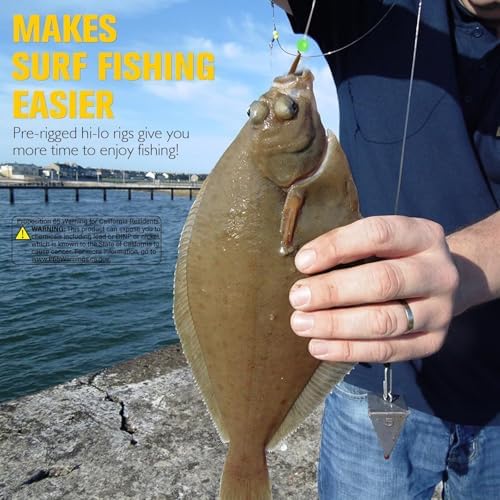 Dovesun Surf Fishing Rigs High Low Rigs Fishing Saltwater for Fluke Flounder Porgy Snapper Sea Trout - Image 6