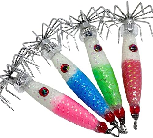Squid Jig Weighted jigs Handmade 30mm Wide Hook Made in USA 3/8,1/2,3/4oz Premium Quality by Handmade
