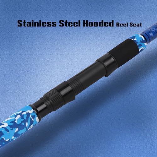 Fiblink Surf Rod,Portable Travel Fishing Rod,Spinning Rod with Blue Camouflage Handle,2Piece/3Piece/4Piece Carbon Fiber Fishing Rod (9ft/10ft/12ft/14ft) - Image 5
