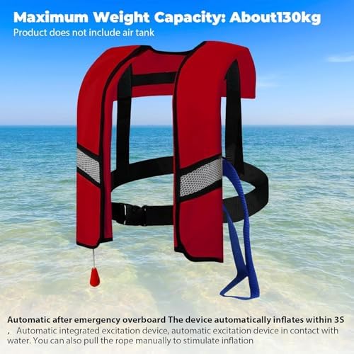 2-Pcs Automatic Inflatable Life Jacket,Adjustable Nylon Swim Vest with CO2 Inflation, Reflective Strips & Safety Buckle,Gas Cylinders Not Included. - Image 2
