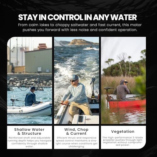 Newport NV-Series Thrust Saltwater Transom Mounted Trolling Electric Trolling Motor w/LED Battery Indicator - Image 5