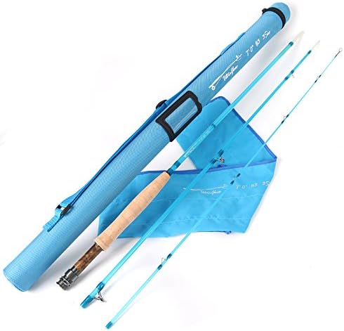 M MAXIMUMCATCH Maxcatch Fiberglass Fly Fishing Rod: 3wt/ 5wt/ 6wt/8wt in Blue,Orange, Purple or Transparent by Maxcatch