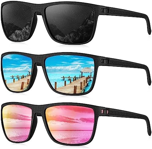 KALIYADI Polarized Sunglasses for Men, Lightweight Sun Glasses with UV Protection for Driving Fishing Golf by KALIYADI