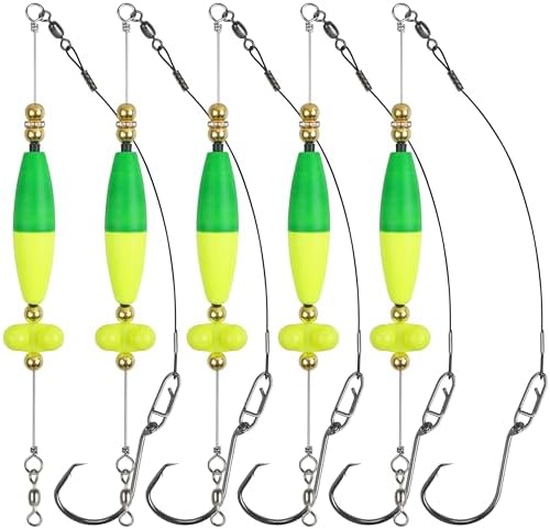 Catfish Rigs Catfish Float Rigs, Catfishing Tackle with Rattles Beads Peg Floats Santee Cooper Rigs for Bank Fishing 6/0 8/0 Circle Hooks by SILANON