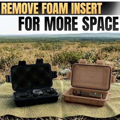 2 Pcs Small Waterproof Box Set, 4.92 x 2.95 x 1.53", (Black & Khaki) - Image 5