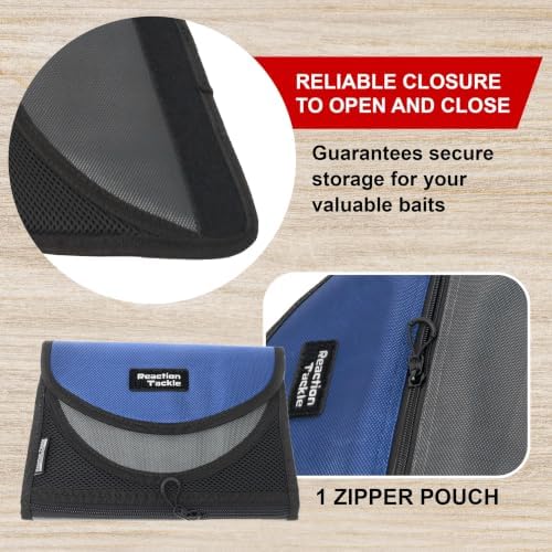 Reaction Tackle Fishing Tackle Organizer Case, Soft Bait Binder for Soft Plastics and Terminal Tackle with Zippered Sleeves, Medium - Image 3