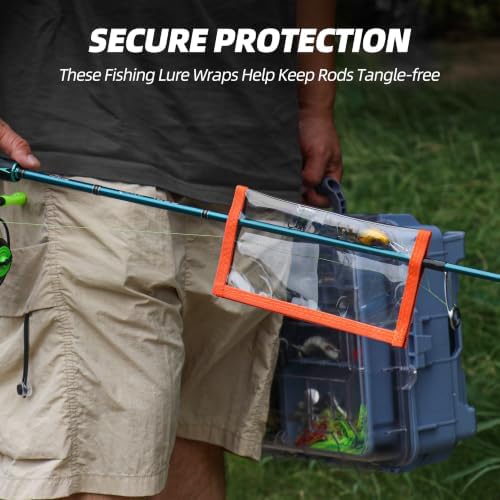 Fishing Lure Wraps 5/10 Pack – Clear PVC Hook Covers & Lure Covers for Fishing Rods – Durable Protects Hooks & Gear for Fresh & Saltwater Fishing Gear - Image 2