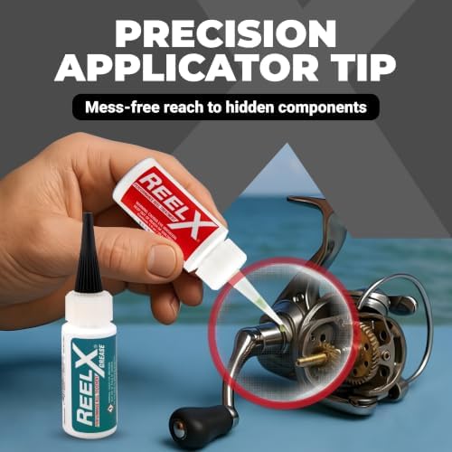 ReelX Fishin' Kit Combo, Marine-Grade Corrosion-Resistant Reel Oil and Grease Set with Precision Applicators for Bearings, Spinning, Baitcasting, Spincast, Fly, Trolling and Electric Reels, 1 oz Each - Image 4