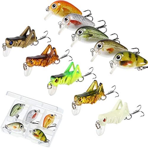 Skylety Mini Bass Fishing Lures Crankbaits Hard Baits with Box by Skylety
