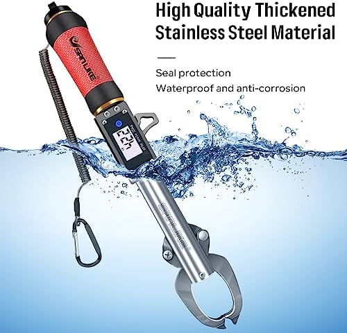 SANLIKE 55LB Digital Fish Gripper Stainless Steel Waterproof Fishing Scale - Image 4