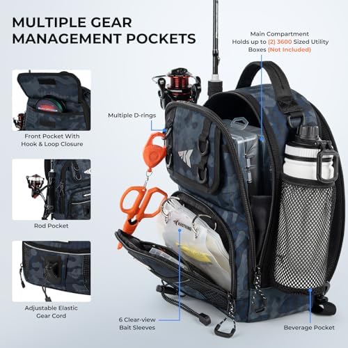 KastKing BaitSpace Fishing Sling Bag, Fishing Backpack with Rod Holder - Image 3