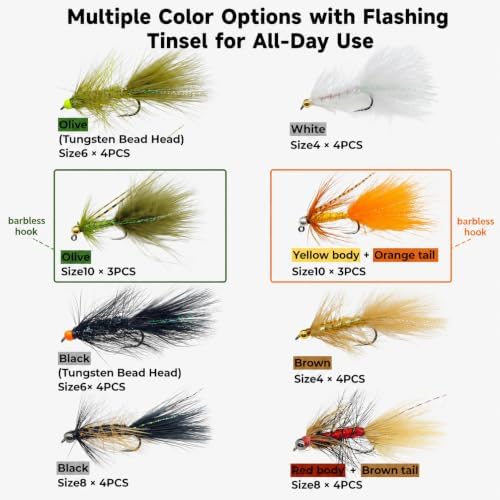 Wooly Bugger Flies, Trout, Bass & Panfish, Sizes 4-10 - Image 6