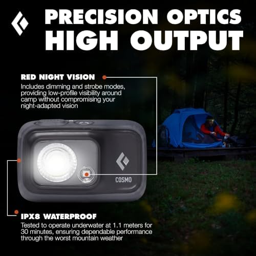 BLACK DIAMOND Cosmo 350 Headlamp, AAA Powered, Dimmable Bright, BD Graphite - Image 4