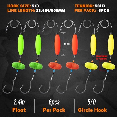 Catfish Rigs Catfish Float Rigs Catfishing Tackle Santee Rig 5/0 6/0 Circle Hooks for Peg Floats Catfish - Image 2