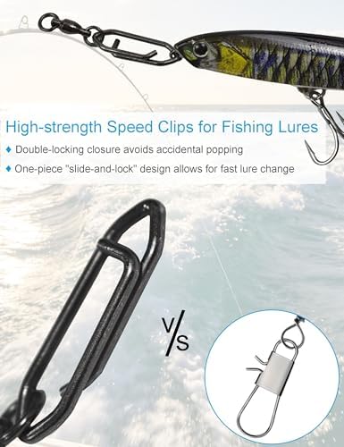 Ball Bearing Fishing Swivels with Speed Clips - 29pcs/Box Black Nickel Stainless Steel Snap Swivels, Size 0# - 4# Saltwater & Freshwater Quick Change Lure Snap - Image 4