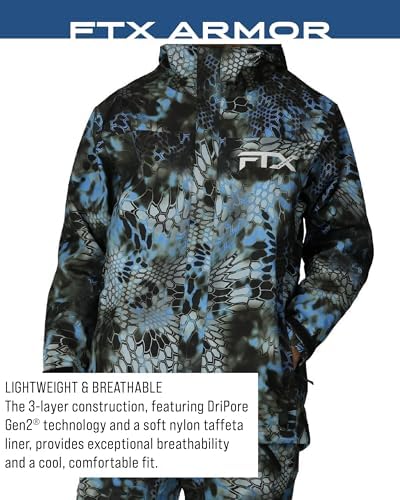 FROGG TOGGS Men's FTX Armor Premium Waterproof Rain, Fishing/Anglers Jacket, Kryptek Neptune, X-Large - Image 6