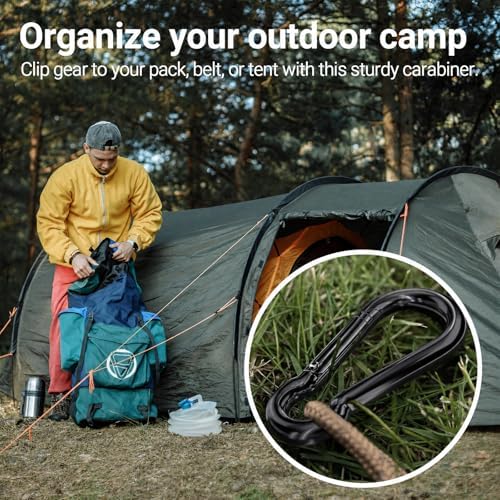 sprookber Stainless Steel Carabiner Spring Snap Hook - 304 Stainless Steel Heavy Duty Clips, Set of 4 - Image 5