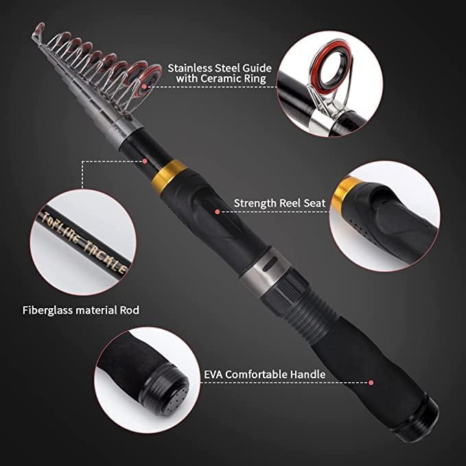 Collapsible Fishing Rod and Reel Combo, BalanZze Telescopic Fishing Rod with Spinning Reel, Portable Collapsible Fishing Pole Kit for Saltwater and Freshwater – Ideal Fishing Gift - Image 2