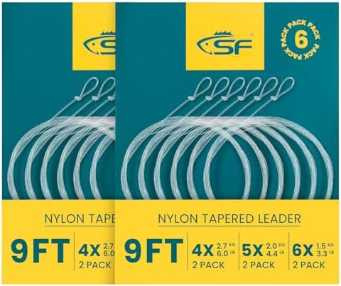 SF Hand Tied Loop Fly Fishing Tapered Leader Freshwater Trout by SUNSHINEFISHING